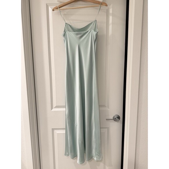 NWOT Reformation Cardi Silk Dress Elegant Mint Green Slip Dress Orig. $278 - Picture 10 of 14